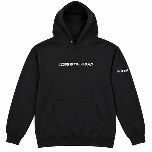Jesus Is The G.O.A.T Embroidered Unisex Pullover Hoodie