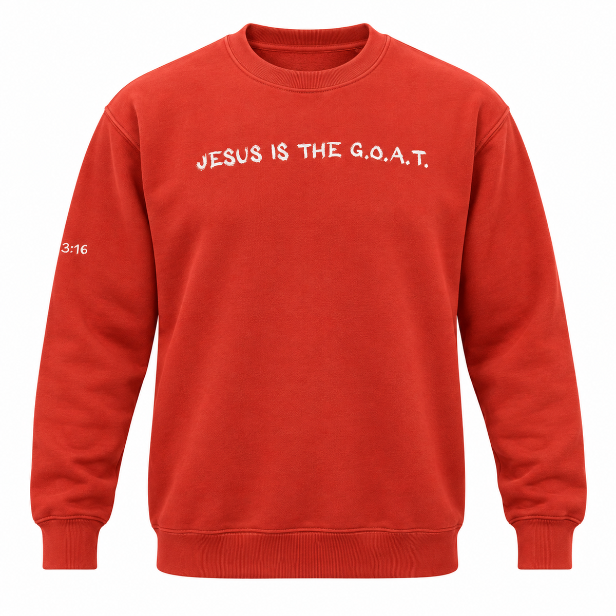 Jesus Is The G.O.A.T Embroidered Crewneck Unisex Sweatshirt