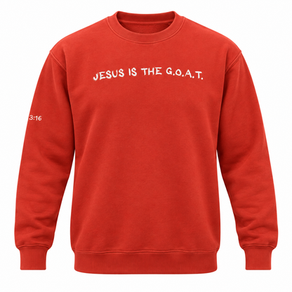 Jesus Is The G.O.A.T Embroidered Crewneck Unisex Sweatshirt