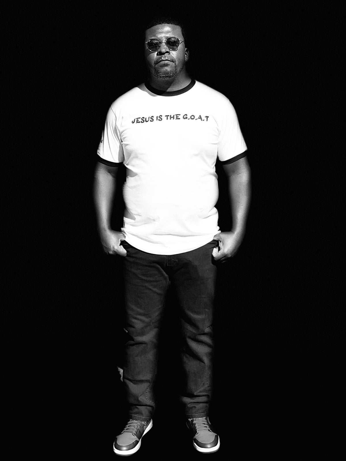 JESUS IS THE G.O.A.T Ringer Tee