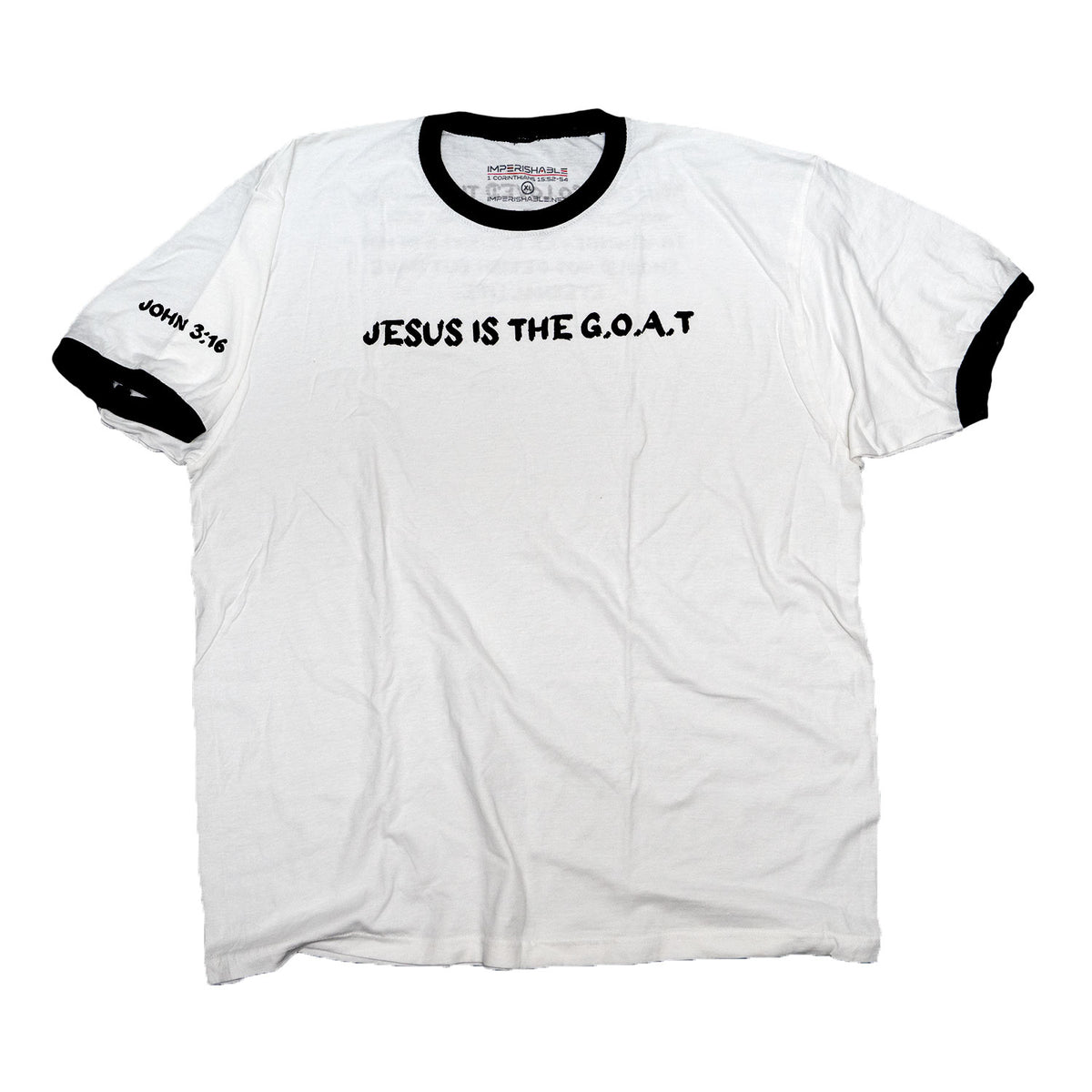 JESUS IS THE G.O.A.T Ringer Tee