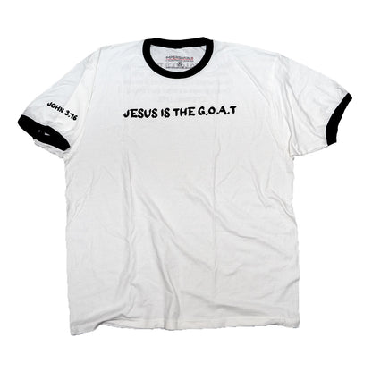 JESUS IS THE G.O.A.T Ringer Tee
