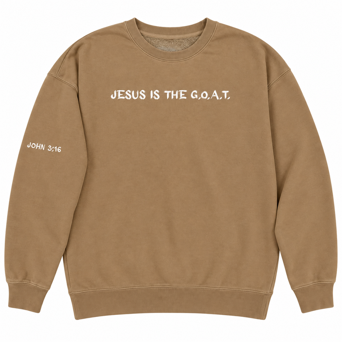 Jesus Is The G.O.A.T Embroidered Crewneck Unisex Sweatshirt